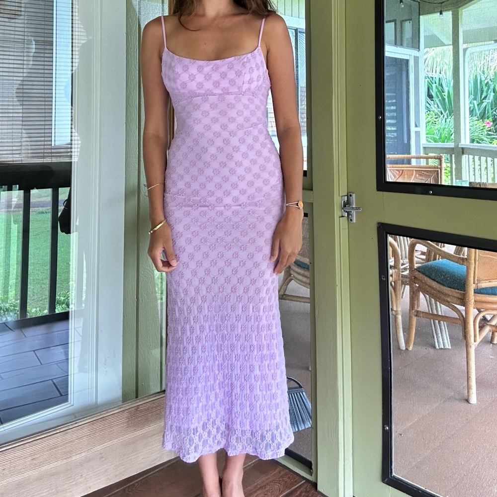 Elegant Lavender Lace Dress